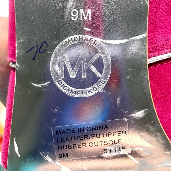 Michael Kors Mavis Suede Gladiator Fuchsia Strappy Heeled Sandals 9 Zip Back - Picture 9 of 10